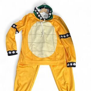 Super Mario Bowser Men's Yellow and Orange Costume